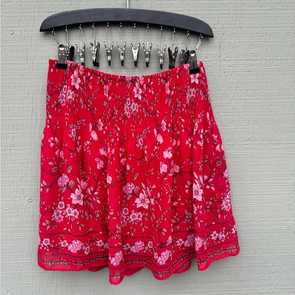 Red Floral Skirt